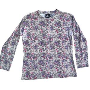 VTG Stefano Basics Long Sleeve Floral Print Top Cottagecore Women’s L